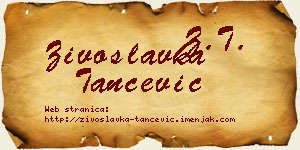 Živoslavka Tančević vizit kartica